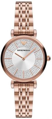 Hodinky Emporio Armani dámske, ružová farba