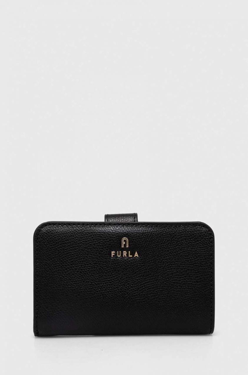 Kožená peňaženka Furla dámska, čierna farba