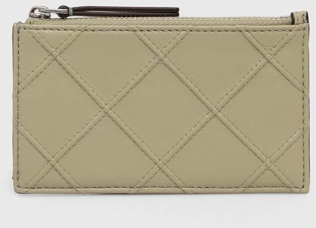 Kožená peňaženka Tory Burch Fleming Soft dámska, zelená farba, 152602.300
