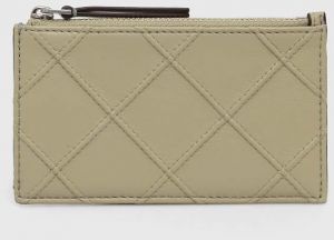Kožená peňaženka Tory Burch Fleming Soft dámska, zelená farba, 152602.300