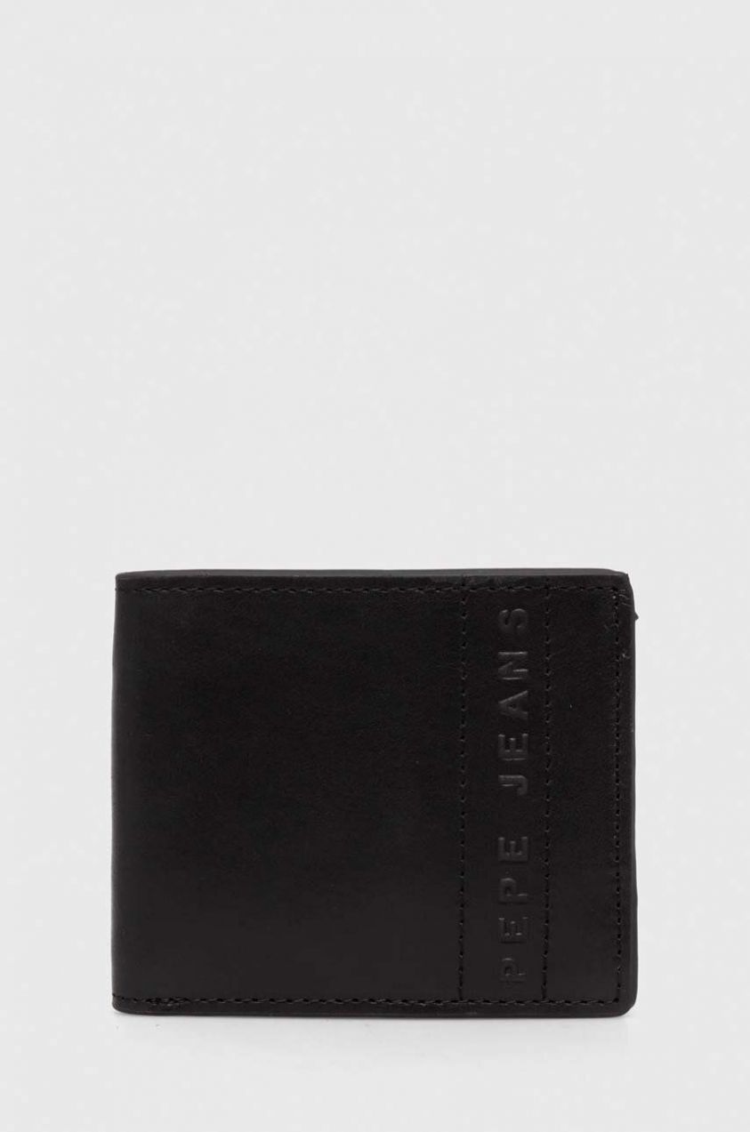 Kožená peňaženka Pepe Jeans KELIAN WALLET pánska, čierna farba, PM070382
