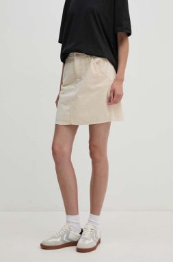 Rifľová sukňa Calvin Klein Jeans béžová farba, mini, puzdrová, J20J224345