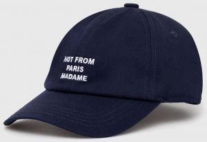 Bavlnená šiltovka Drôle de Monsieur La Casquette Slogan tmavomodrá farba, s nášivkou, PERM-CP151-CO138-NY