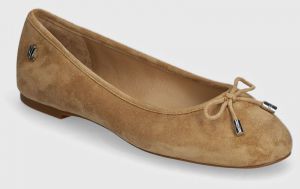 Semišové baleríny Lauren Ralph Lauren Jayna béžová farba, 802943066001