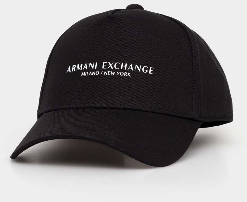 Bavlnená šiltovka Armani Exchange čierna farba, s potlačou, 944207 3R130