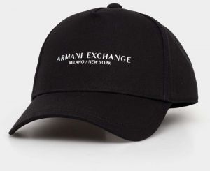 Bavlnená šiltovka Armani Exchange čierna farba, s potlačou, 944207 3R130