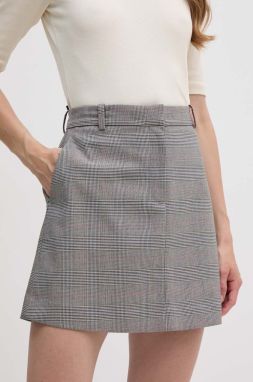 Sukňa Tommy Hilfiger šedá farba, mini, puzdrová, WW0WW42249