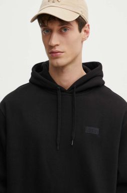 Mikina Vans pánska, čierna farba, s kapucňou, jednofarebná, VN000HNUBLK1