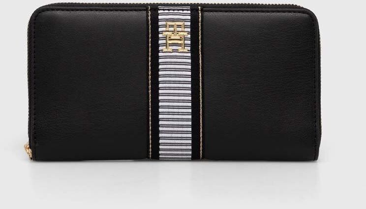 Peňaženka Tommy Hilfiger dámska, čierna farba, AW0AW16339