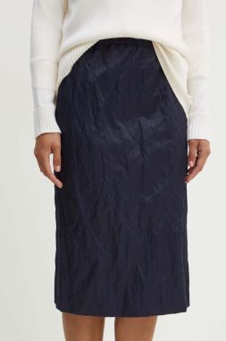 Sukňa Weekend Max Mara tmavomodrá farba, midi, rovný strih, 2425106031600