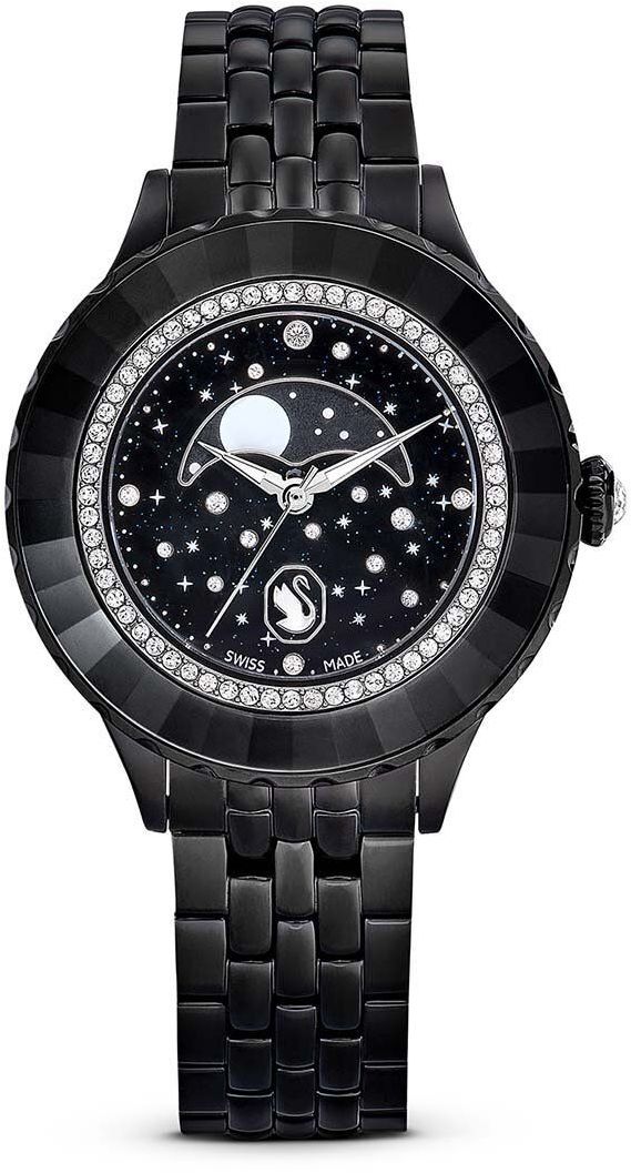 Hodinky Swarovski OCTEA MOON dámske, čierna farba, 5677497