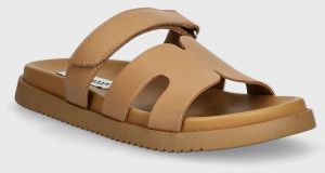 Kožené šľapky Steve Madden dámske, hnedá farba