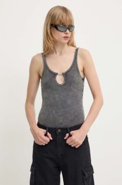 Body Diesel UFBY-D-OVAL-COTTON-RIB-BODYSUIT dámske, šedá farba, A15365.0LKAR