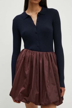 Sukňa Herskind Evans bordová farba, mini, áčkový strih, 5202155