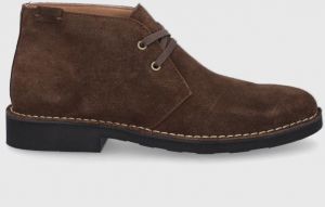 Semišové poltopánky Polo Ralph Lauren TALAN CHUKKA pánske, hnedá farba
