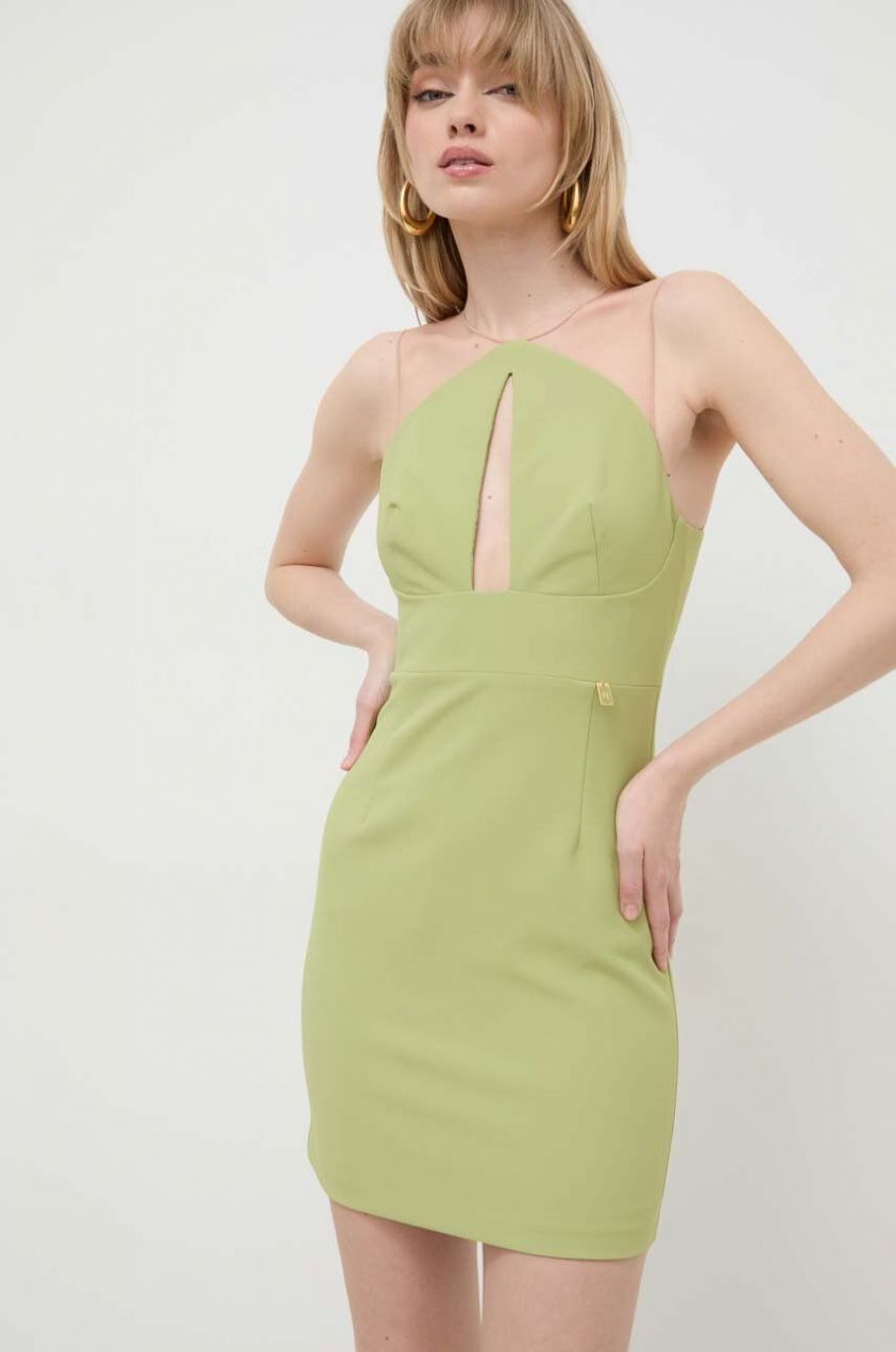 Šaty Elisabetta Franchi zelená farba, mini, priliehavá, AB51441E2