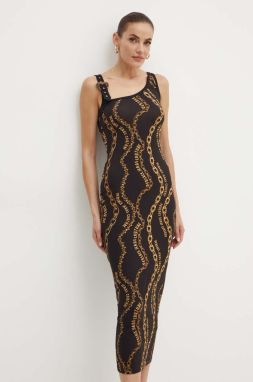 Šaty Versace Jeans Couture čierna farba, maxi, priliehavá, 77HAO978 JS423