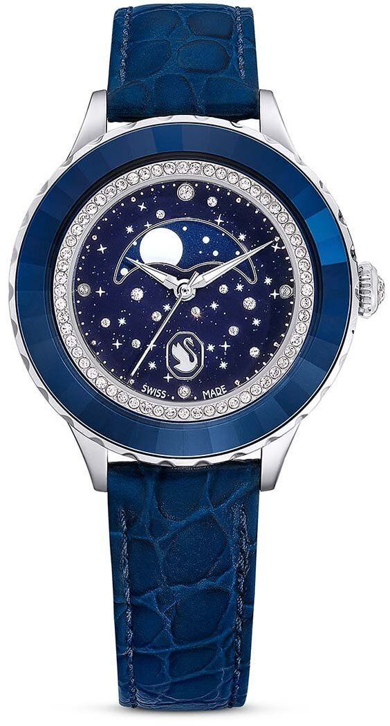 Hodinky Swarovski OCTEA MOON dámske, tmavomodrá farba, 5677494