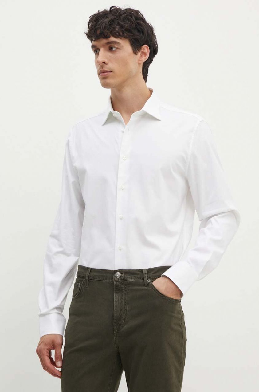 Košeľa Tommy Hilfiger pánska, biela farba, regular, s klasickým golierom, MW0MW34596