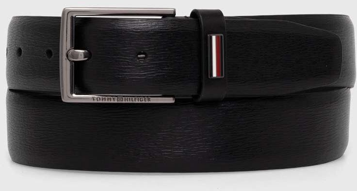 Kožený opasok Tommy Hilfiger pánsky, čierna farba, AM0AM12664