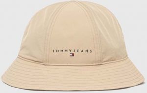 Klobúk Tommy Jeans béžová farba, AW0AW16383