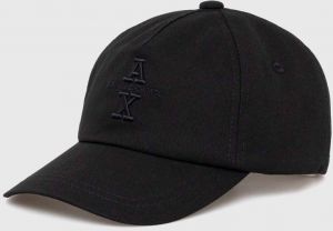 Bavlnená šiltovka Armani Exchange čierna farba, s nášivkou, 954220 4F101