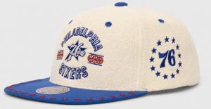 Šiltovka Mitchell&Ness Philadelphia 76ERS béžová farba, s nášivkou, HHSS7510-P76YYPPPOFWH