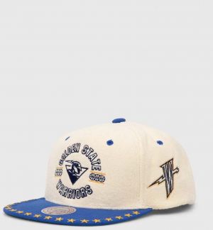Šiltovka Mitchell&Ness Golden State Warriors béžová farba, vzorovaná, HHSS7510-GSWYYPPPOFWH