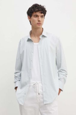 Košeľa Tommy Hilfiger pánska, zelená farba, regular, s klasickým golierom, MW0MW34597
