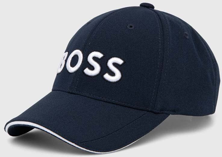 Šiltovka Boss Green tmavomodrá farba, s nášivkou, 50519247