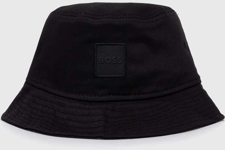 Bavlnený klobúk Boss Orange čierna farba, bavlnený, 50530215