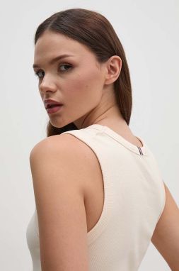 Top Tommy Hilfiger dámsky, béžová farba, WW0WW41201