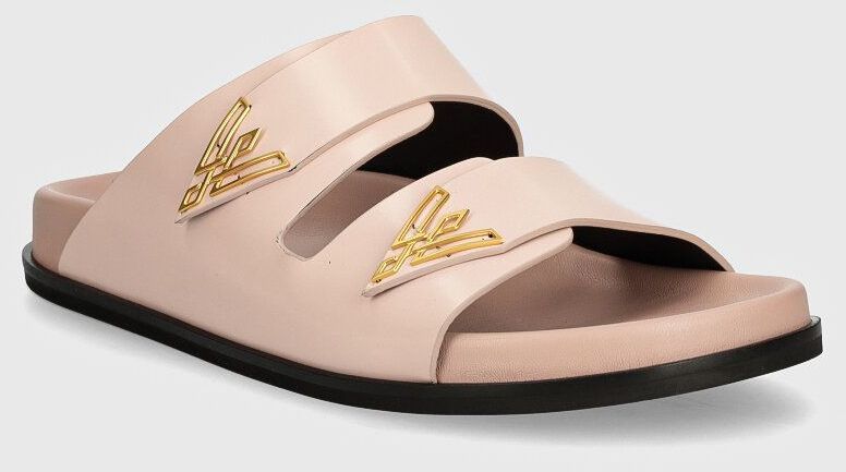 Kožené šľapky Vanda Novak dámske, ružová farba, Sandy Cristal Pink