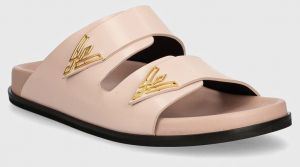 Kožené šľapky Vanda Novak dámske, ružová farba, Sandy Cristal Pink