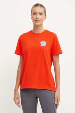Tričko Fjallraven Fox Boxy Logo dámske, oranžová farba, F87153