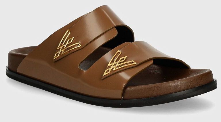 Kožené šľapky Vanda Novak dámske, hnedá farba, Sandy Cristal Chocolate