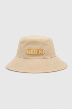 Bavlnený klobúk Moschino béžová farba, bavlnený, M3094 65408