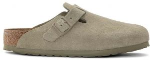 Semišové šľapky Birkenstock Boston zelená farba, 1025788