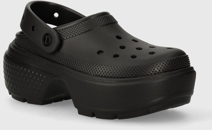 Šľapky Crocs Stomp Clog dámske, čierna farba, na platforme, 209347.001