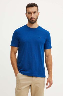 Bavlnené tričko Tommy Hilfiger pánske, tmavomodrá farba, jednofarebné, MW0MW34375