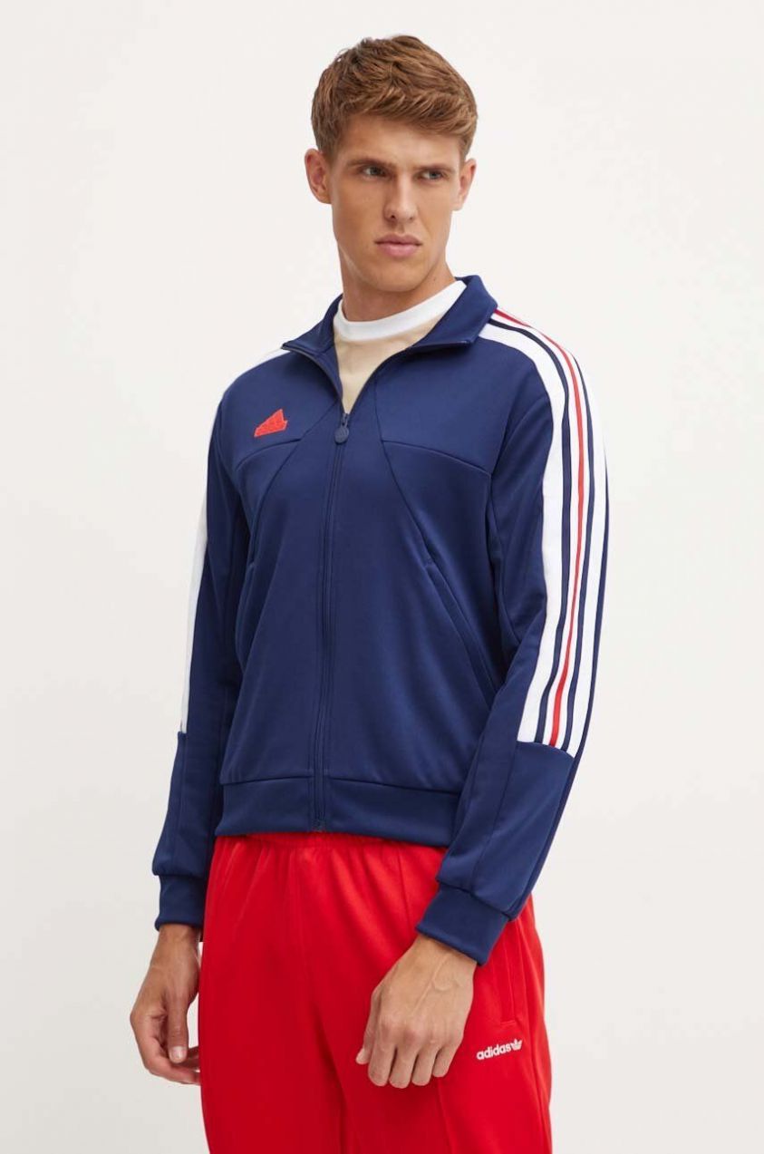 Mikina adidas Tiro pánska, tmavomodrá farba, s nášivkou, IY2068