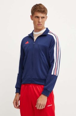 Mikina adidas Tiro pánska, tmavomodrá farba, s nášivkou, IY2068