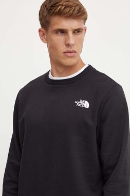 Mikina The North Face Simple Dome Crew pánska, čierna farba, s potlačou, NF0A89FBJK31