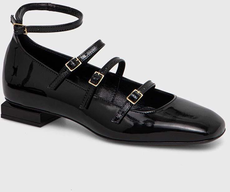 Kožené balerínky AGL Angie L Straps čierna farba, D557003PCMOON0000