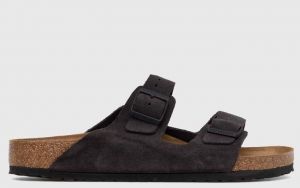 Semišové šľapky Birkenstock Arizona pánske, šedá farba, 1028603