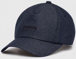 Šiltovka Boss Orange tmavomodrá farba, jednofarebná, 50519866