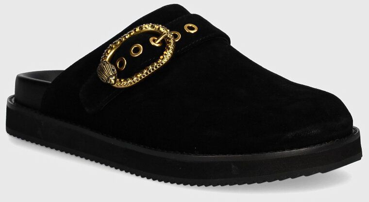 Semišové šľapky Kurt Geiger London Mayfair Casual Flat Mule dámske, čierna farba, 1293100209