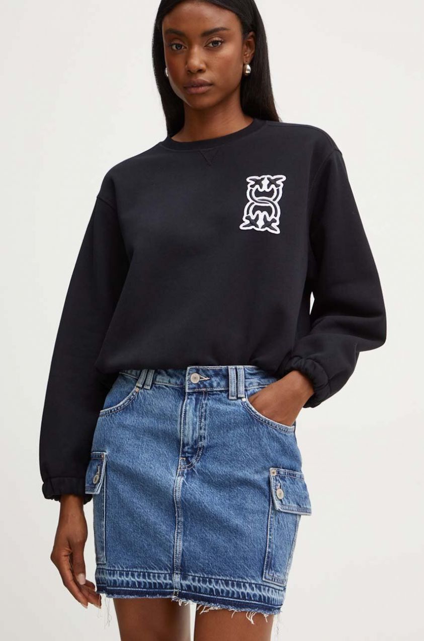 Rifľová sukňa Guess VIVETTE mini, áčkový strih, W4YD52 D5B65