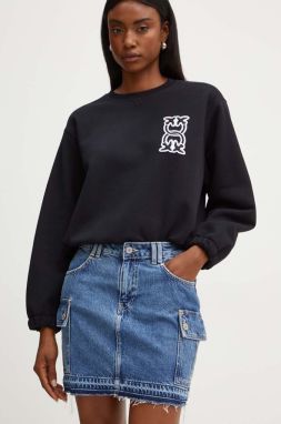 Rifľová sukňa Guess VIVETTE mini, áčkový strih, W4YD52 D5B65