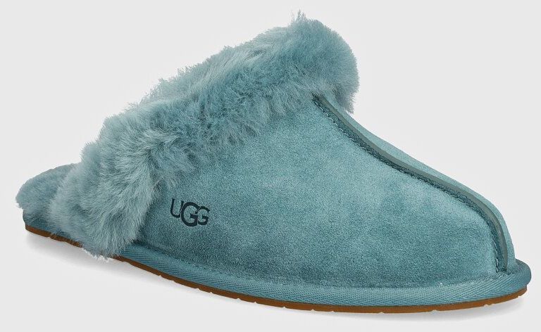 Semišové papuče UGG Scuffette II tyrkysová farba, 1106872-DEE